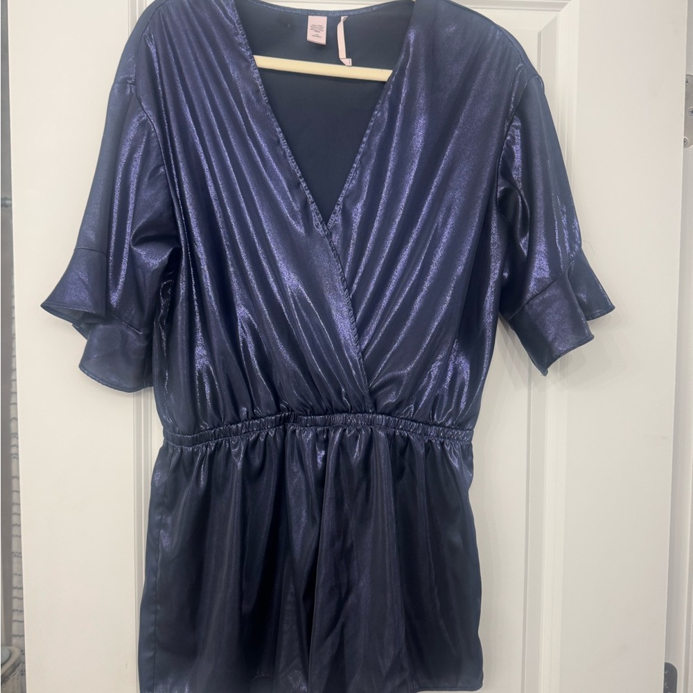 Victoria's Secret Shiny Deep Blue Blouse